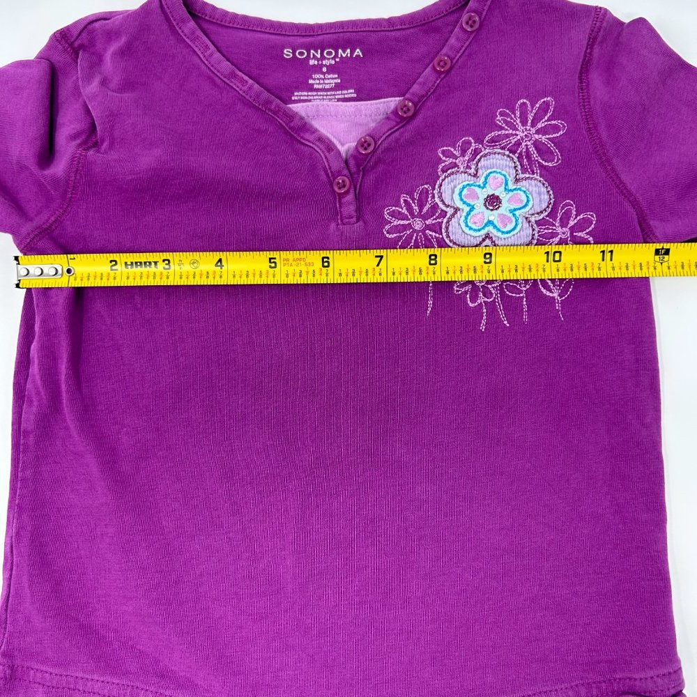Sonoma Girls Long Sleeve Purple Cotton Cozy Tee - Picture 7 of 7
